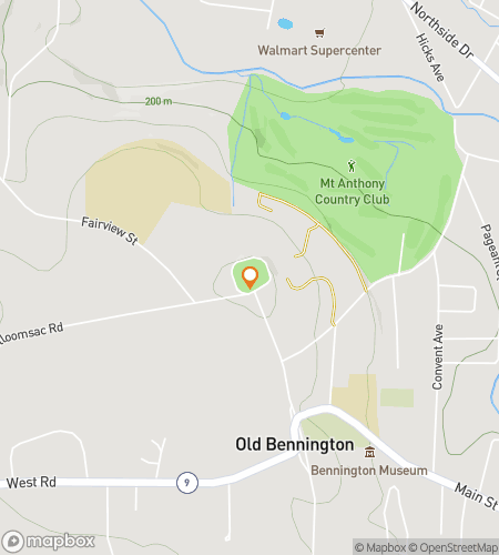 Mapa del recorrido a pie de búsqueda del tesoro para Los Caminos Revolucionarios de Bennington