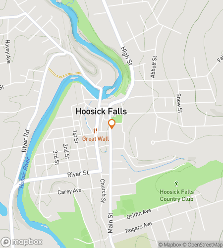 Mapa pěšího scavenger hunt pro Hoosick Hysteria Hunt