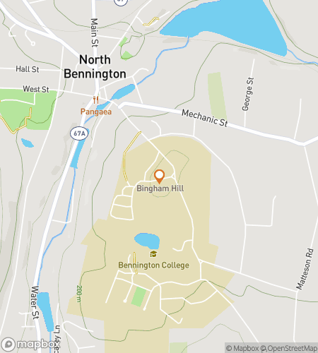 Map of scavenger hunt walking tour for Bennington College Hunt