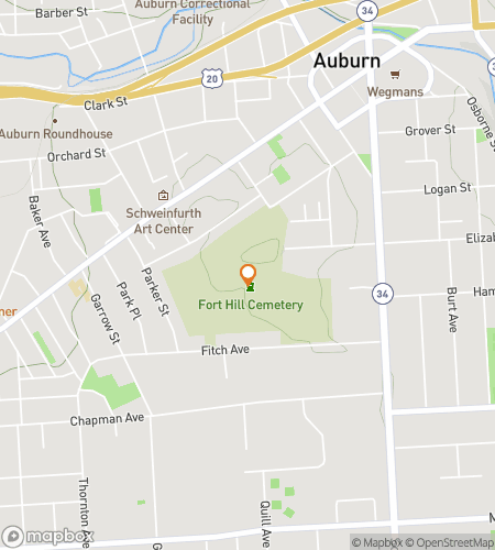 Map of scavenger hunt walking tour for Auburn‘s Hidden Treasures Hunt
