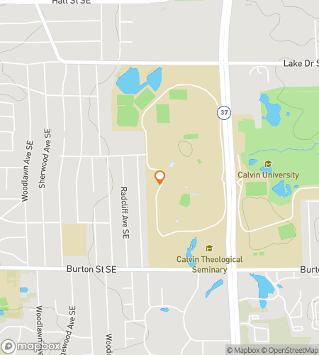 Hartă a turului pe jos de vânătoare de comori pentru Knights’ Quest: The Calvin Campus Challenge