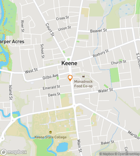 Map of scavenger hunt walking tour for Keenes Keen Search