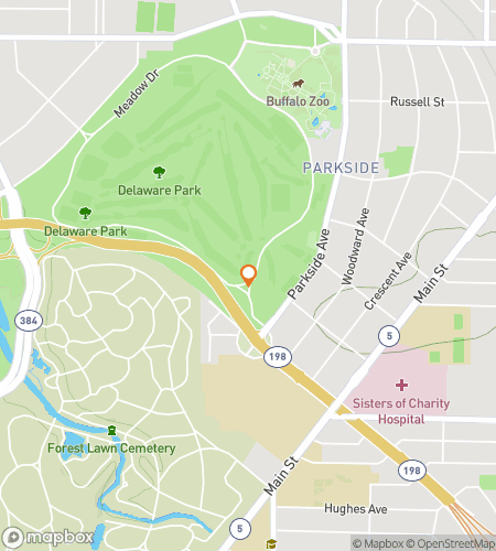 Map of scavenger hunt walking tour for Delaware Park Hunt