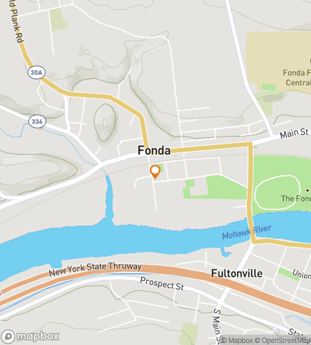 Map of scavenger hunt walking tour for Fonda‘s Frolicking Treasure Trek