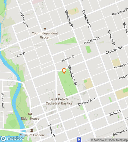 Map of scavenger hunt walking tour for Victoria Park Hunt