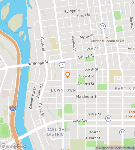 Map of scavenger hunt walking tour for Manchester New Hampshire Bar Hunt