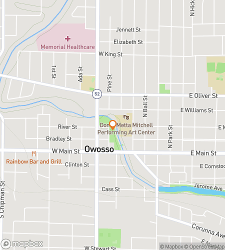 Map of scavenger hunt walking tour for Owosso Odyssey Adventure