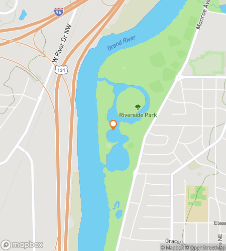 Map of scavenger hunt walking tour for Riverside Park Hunt