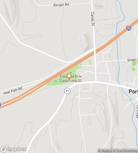 Map of scavenger hunt walking tour for Port Byron‘s Playful Puzzling Pursuit