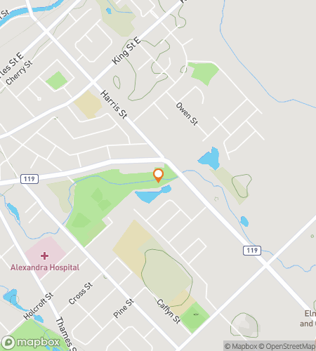 Karte der Schnitzeljagd-Walking-Tour f&uuml;r Ingersoll Parks&comma; Patios & lokale Funde