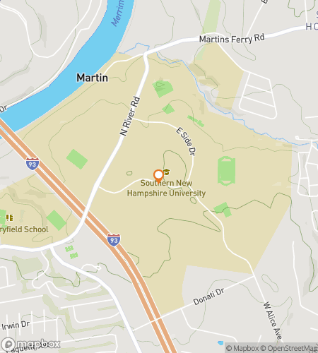 Map of scavenger hunt walking tour for Southern New Hampshire University Hunt