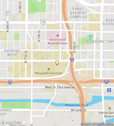 Hartă a turului pe jos de vânătoare de comori pentru Minunile din Milwaukee