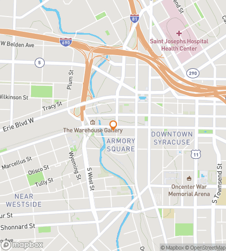 Map of scavenger hunt walking tour for At The Center Of New York State