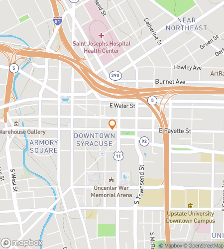 Map of scavenger hunt walking tour for Syracuse New York Bar Hunt