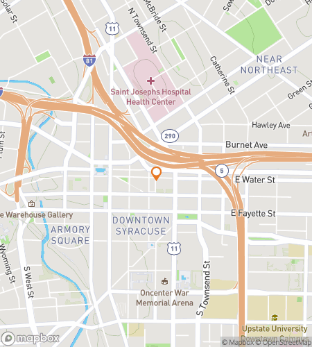 Map of scavenger hunt walking tour for Syracuse Ghost Hunt