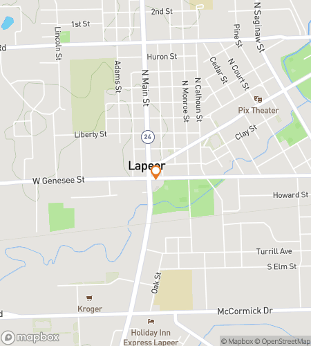 Map of scavenger hunt walking tour for Lapeer‘s Dazzling Dash
