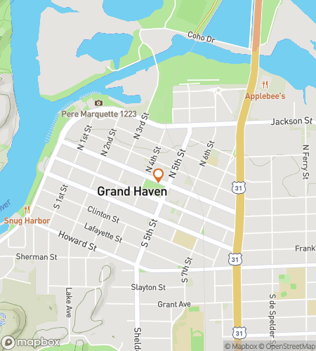 Map of scavenger hunt walking tour for Grand Haven‘s Galavanting Gulls Quest