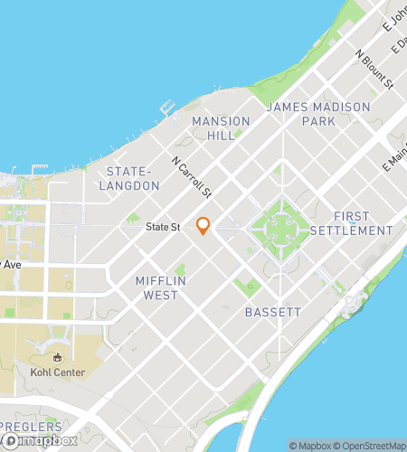 Map of scavenger hunt walking tour for Mad Fun in Madison