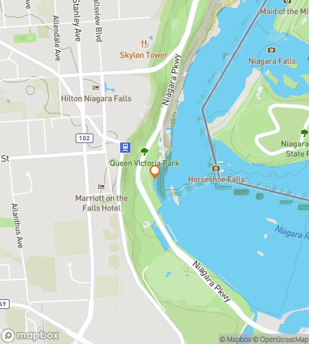 Map of scavenger hunt walking tour for Hunt Along Niagara Falls