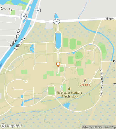 Mapa del recorrido a pie de búsqueda del tesoro para el recorrido del Instituto de Tecnología de Rochester