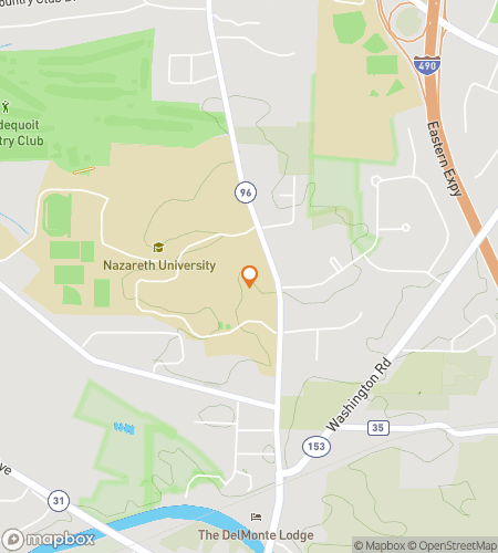 Map of scavenger hunt walking tour for Golden Flyer Quest: The Nazareth College Hunt