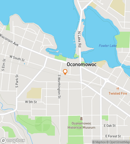 Map of scavenger hunt walking tour for Oconomowoc&colon; Lakeside Legends & Local Gems