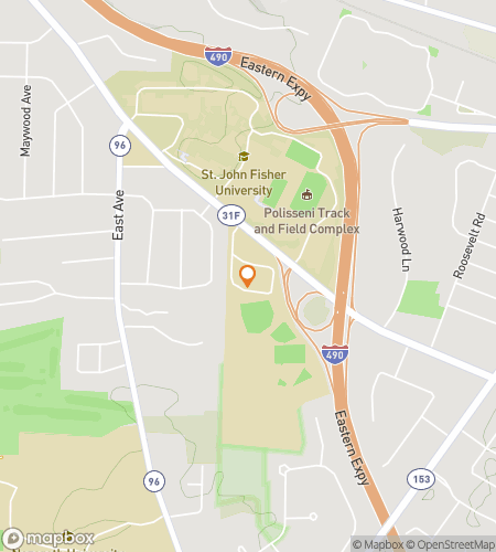 Map of scavenger hunt walking tour for St. John Fisher University Hunt