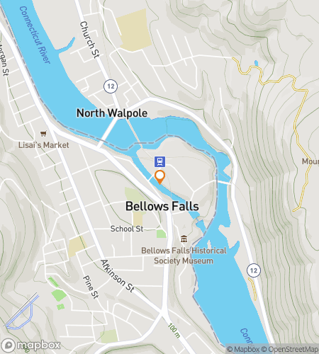 Map of scavenger hunt walking tour for Bellows Falls Scavenger Hunt