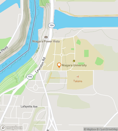 Map of scavenger hunt walking tour for Purple Eagles’ Path: A Niagara University Hunt