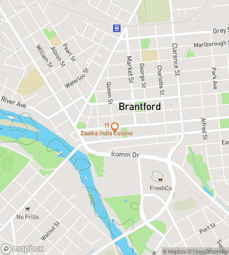 Map of scavenger hunt walking tour for Brant New Day: The Downtown Brantford Hunt