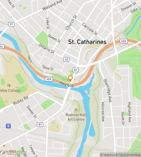 Map of scavenger hunt walking tour for Downtown Delights of St. Catharines