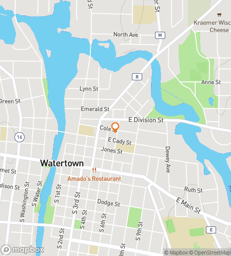 Map of scavenger hunt walking tour for Watertown Scavenger Hunt