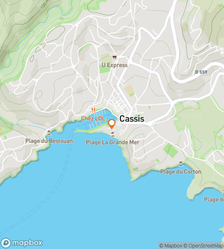 Map of scavenger hunt walking tour for Vine, Sea, and Mystery: The Great Cassis Clue Chase