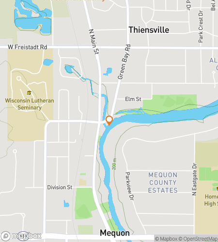 Map of scavenger hunt walking tour for Thiensville Treasure Trove Hunt