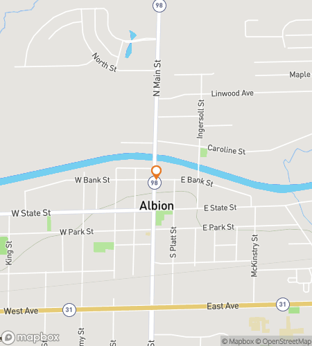 Map of scavenger hunt walking tour for Albion‘s Apple-tastic Adventure