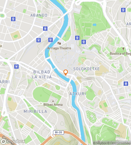 Map of scavenger hunt walking tour for Modern Meets Medieval: The Bilbao Hunt