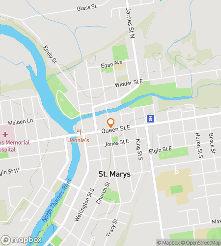 Map of scavenger hunt walking tour for St. Marys Marvelous Mystery Escapade