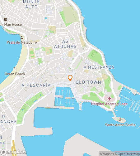 Map of scavenger hunt walking tour for Coruña‘s Coastal Caper Adventure