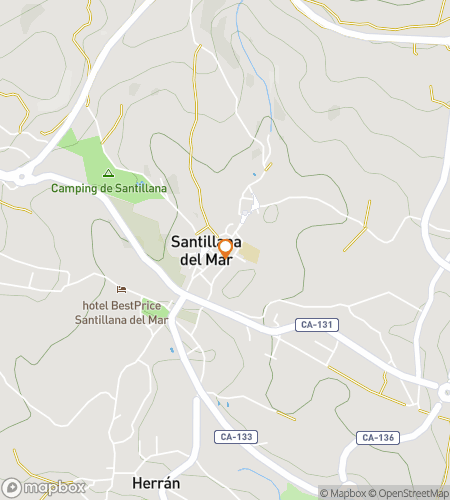 Map of scavenger hunt walking tour for Stones of Santillana: A Medieval Mystery Hunt