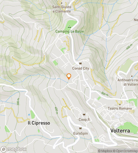 Map of scavenger hunt walking tour for Volt-age High: The Shocking Volterra Quest