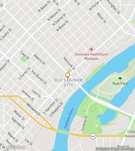 Map of scavenger hunt walking tour for Saginaw scavenger hunt