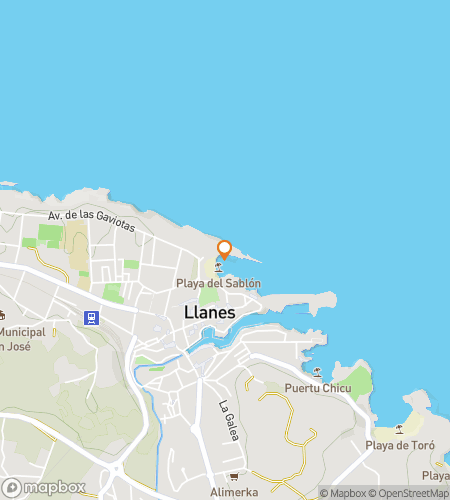 Mapa pěší prohlídky scavenger hunt pro zátoky, krychle a skryté kouty Llanes