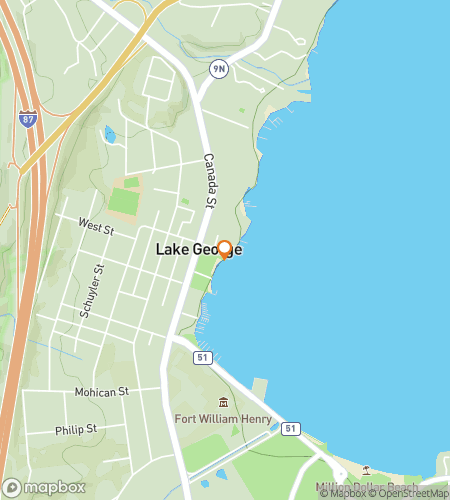 Map of scavenger hunt walking tour for Lake George Lively Loot Hunt