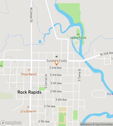 Map of scavenger hunt walking tour for Rollicking Rapids Riddle Run