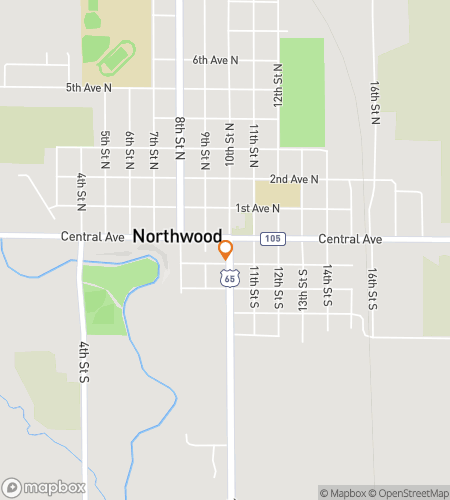 Map of scavenger hunt walking tour for Northwood‘s Downtown Dazzle Quest