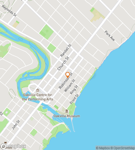 Map of scavenger hunt walking tour for Out and About in Oakville