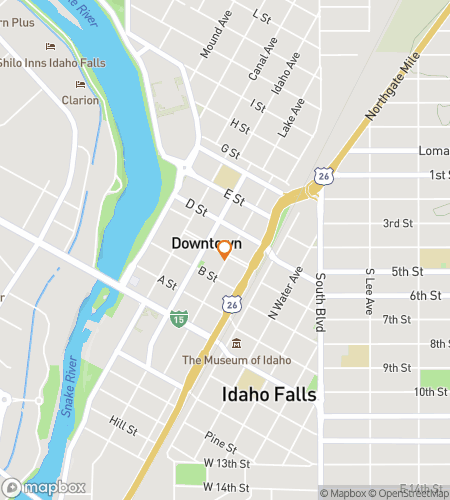 Map of scavenger hunt walking tour for Idaho Falls Downtown Journey