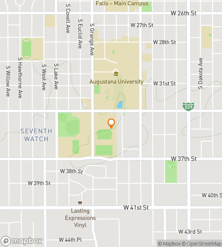 Map of scavenger hunt walking tour for Augustana University Hunt