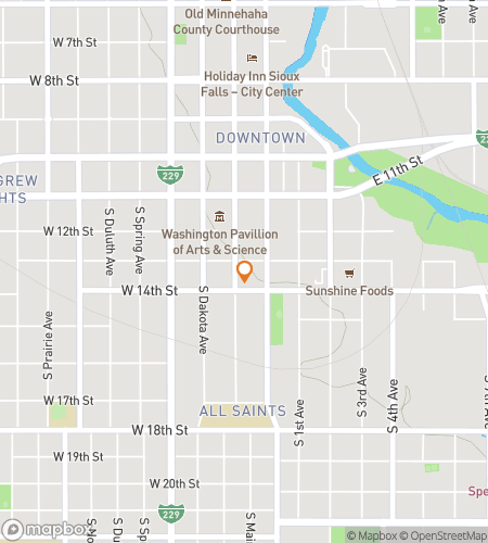 Map of scavenger hunt walking tour for Sioux Falls Saints & Seekers Scavenger