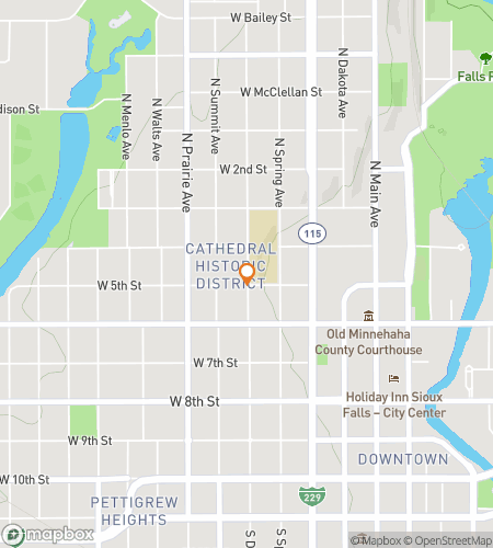 Térkép a Rock and Roll Through Sioux Falls kincskereső sétahajókázáshoz